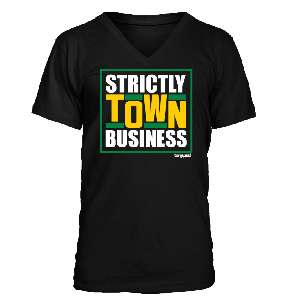Camiseta para hombre Strictly Town Business - cuello en V - Atletismo de Oakland Atletismo Atlético - Imagen 2 de 4
