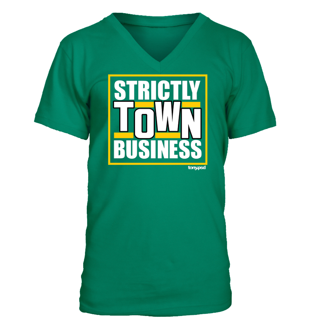 Camiseta para hombre Strictly Town Business - cuello en V - Atletismo de Oakland Atletismo Atlético - Imagen 4 de 4