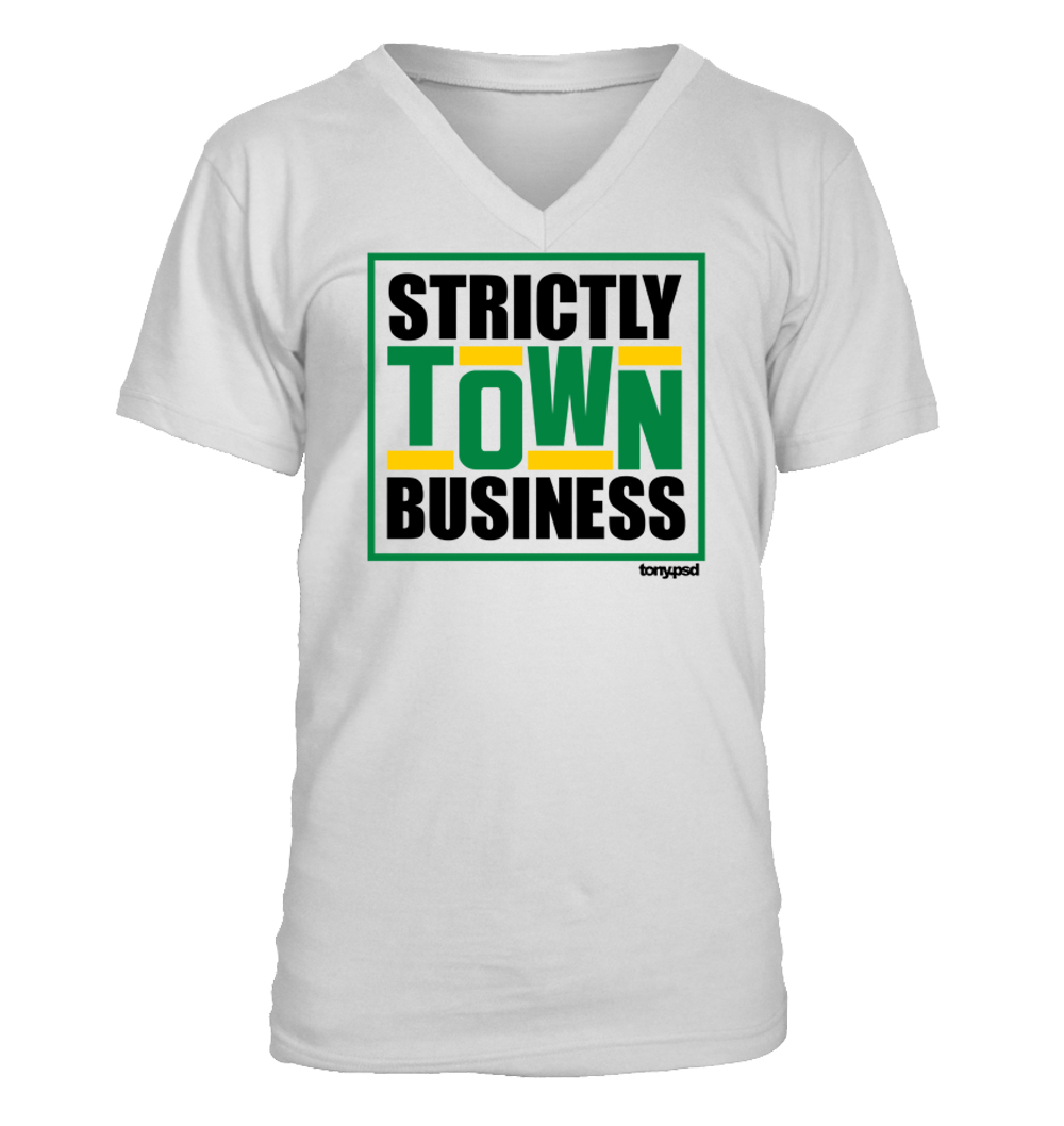 Camiseta para hombre Strictly Town Business - cuello en V - Atletismo de Oakland Atletismo Atlético - Imagen 3 de 4